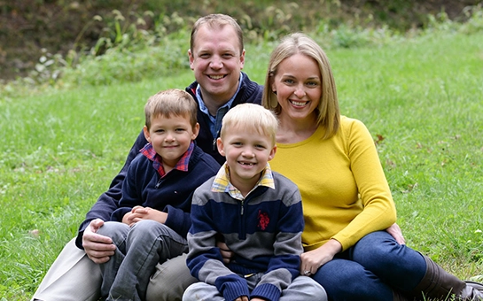 Chiropractor Le Claire IA Brad Setchell With Family